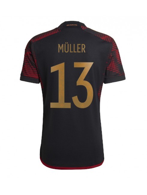 Tyskland Thomas Muller #13 Replika Borta Kläder VM 2022 Kortärmad